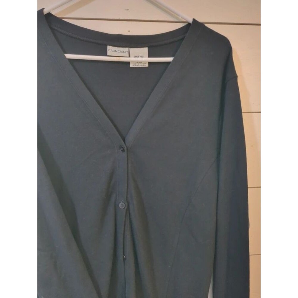 Cabin Creek L black 100% cotton cardigan fall winter classic